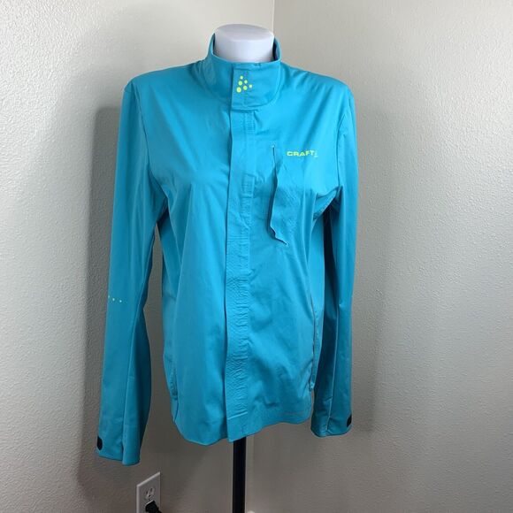 Craft Cycling Full Zip Vent Air Wind Jacket Women’s Sz M Turquoise Blue *flaws - Picture 1 of 11